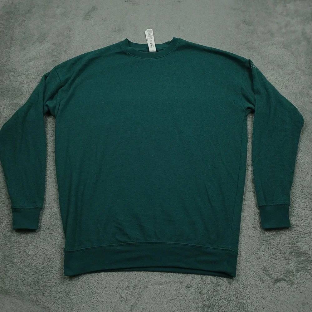 Alo Sweater Womens XS Green Soho Pullover Logo Long Sleeve Casual